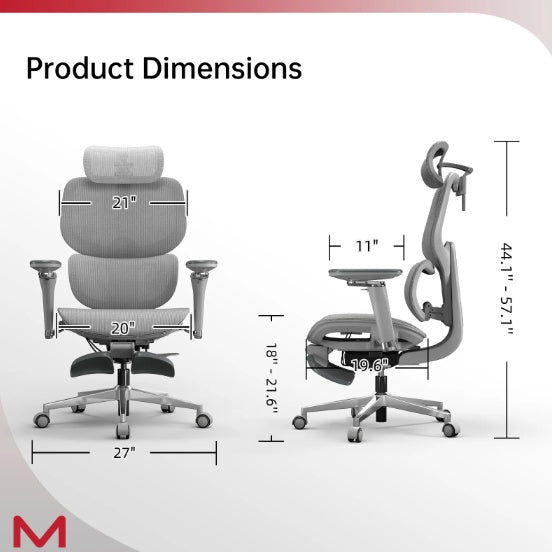 STUDEO Elite Ergonomic Office Chair — Adaptive Lumbar & Footrest