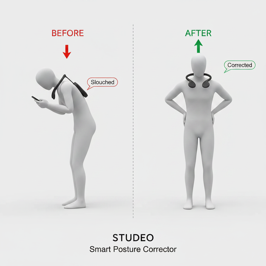 STUDEO Smart Posture Corrector - Before After